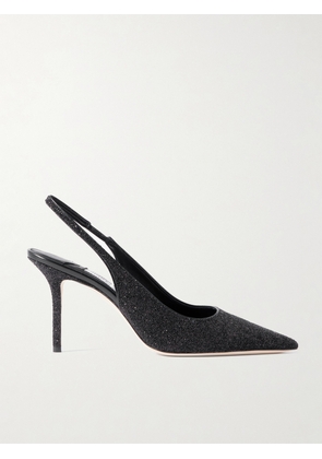 Jimmy Choo - Love 85 Glittered Leather Slingback Pumps - Black - IT36,IT36.5,IT37,IT37.5,IT38,IT38.5,IT39,IT39.5,IT40,IT40.5,IT41,IT41.5,IT42