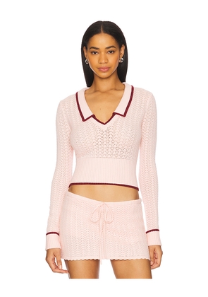 GUIZIO Charlotte Pullover Top in Rose. Size M. Also in L.