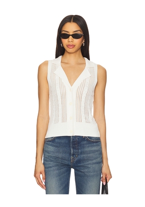 Central Park West Sienna Sleeveless Cable Vest in White. Size M. Also in L, S, XL.