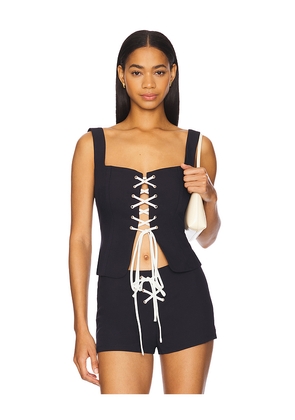 BY.DYLN X Revolve Emmeline Top in Navy. Size M. Also in L, S, XL, XS.