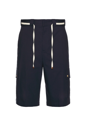DrÃ´le De Monsieur Workwear Chevron Shorts in Navy. Size S. Also in L, XL/1X.