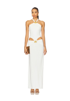 Cin Cin Imperial Orchid Maxi Dress in White. Size L. Also in XL, XS.