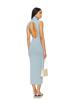 Camila Coelho Phoebe Midi Knit Dress in Baby Blue. Size M. Also in XS, L, XL.