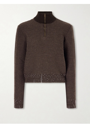 Maison Margiela - Distressed Wool-blend Sweater - Brown - x small,small,medium,large