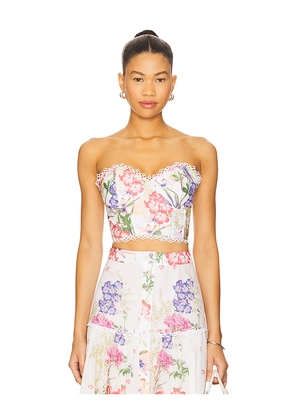 Charo Ruiz Ibiza Bio Bustier in Ivory,Pink. Size L. Also in S, XS.