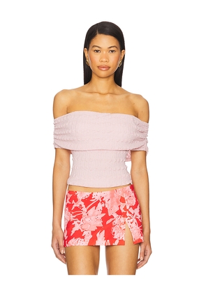 ASTR the Label Off Shoulder Textured Knit Top in Blush. Size M. Also in L.
