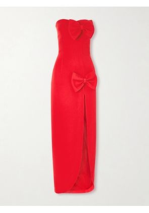 Alessandra Rich - Strapless Bow-embellished Cady Gown - Red - IT36,IT38,IT40,IT42,IT44,IT46