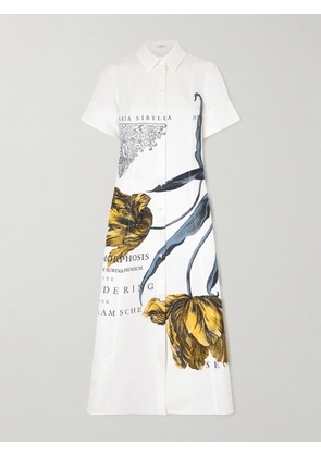 Erdem - Floral-print Cotton-blend Shirt Dress - White - UK 6,UK 8,UK 10,UK 12,UK 14,UK 16,UK 20