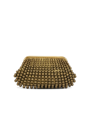 Cult Gaia Nia Mini Clutch in Metallic Gold.