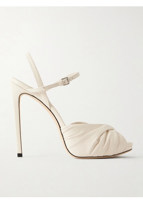 Jimmy Choo - Elly 120 Leather Sandals - Off-white - IT36,IT36.5,IT37,IT37.5,IT38,IT38.5,IT39,IT39.5,IT40,IT40.5,IT41,IT41.5,IT42