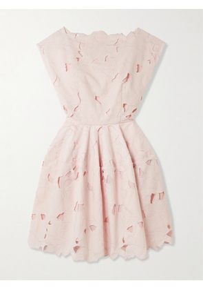 Erdem - Cutout Embroidered Poplin Mini Dress - Pink - UK 4,UK 6,UK 8,UK 10,UK 12,UK 14,UK 16