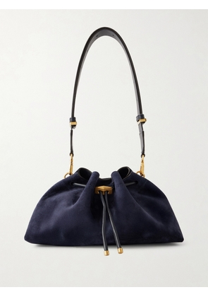 Jimmy Choo - Cinch Medium Leather-trimmed Suede Shoulder Bag - Blue - One size