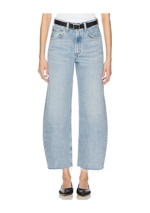 AGOLDE Low Curve Fray Jeans in Blue. Size 28. Also in 30, 32.