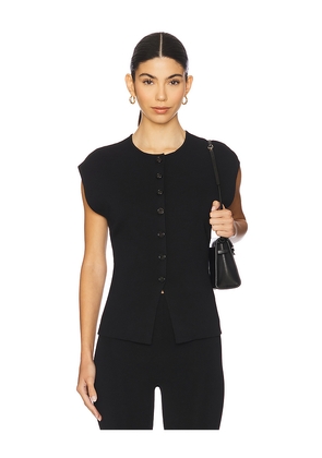 EAVES Janith Sleeveless Cardigan in Black. Size M. Also in L, S, XL, XS.