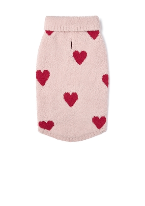 Barefoot Dreams Cozychic Heart Print Pet Sweater in Pink. Size M. Also in L, S, XL, XXL, XXXL.