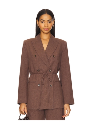 Elodie the Label Dion Linen Blazer in Brown. Size M. Also in XS, L.