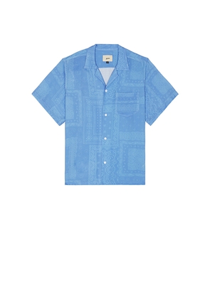 Bather Cornflower Tonal Bandana Camp Shirt in Blue. Size M. Also in S.