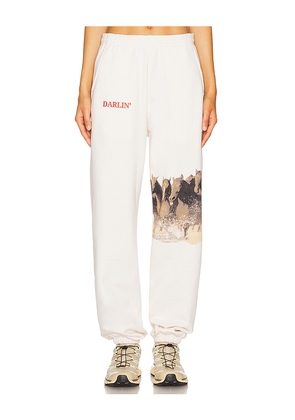 Darlin Wild Sweatpant in Cream. Size XL. Also in XS, S, L.