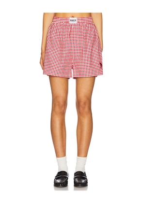 Darlin Gingham Short in Red. Size L. Also in S, XS.