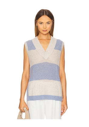 Autumn Cashmere Striped Mesh Gilet Vest in Baby Blue. Size S. Also in M, XS.