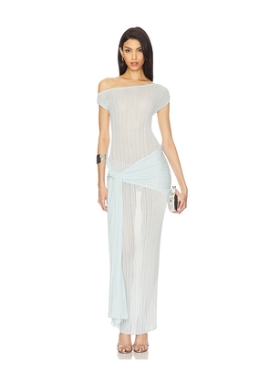 Camila Coelho Callie Sheer Midi Knit Dress in Baby Blue. Size M. Also in L, XL, XXS.
