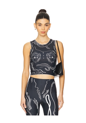 Di Petsa Venus Shell Lycra Top in Black. Size M. Also in L, S, XS.