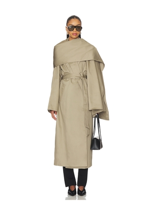 EAVES Yuna Trench Coat in Beige. Size M. Also in L, S.