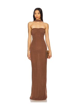 Camila Coelho Terese Gown in Brown. Size M. Also in L, S, XL, XS.
