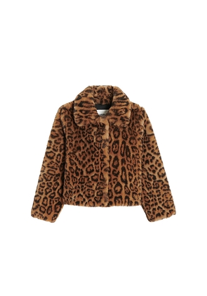 Apparis Elis Leopard Kids Coat in Brown. Size 8Y. Also in 4Y.
