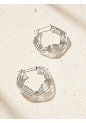 L’Atelier Nawbar - Waves 18-karat White Gold Diamond Hoop Earrings - One size