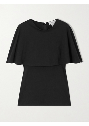 Lanvin - Cape-effect Cotton And Silk-blend T-shirt - Black - xx small,x small,small,medium,large,x large