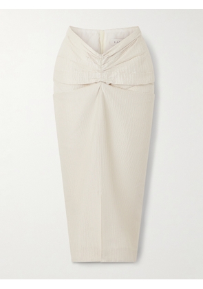 Lanvin - Draped Satin-jacquard Midi Skirt - Ecru - FR 34,FR 36,FR 38,FR 40,FR 42,FR 44