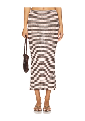 Calle Del Mar Micro Stripe Rib Skirt in Chocolate. Size S. Also in XL.