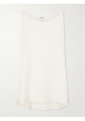 LOEWE - Anagram Embroidered Ribbed-knit Tank Top - Cream - x small,small,medium,large