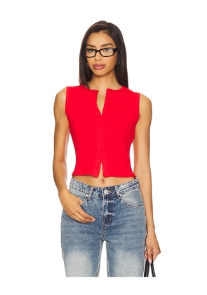 ALL THE WAYS Cassie Button Front Top in Red. Size M. Also in L, S, XL, XS, XXS.