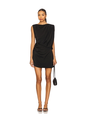 ELLIATT Brigid Asymmetrical Mini Dress in Black. Size M. Also in S, XS.