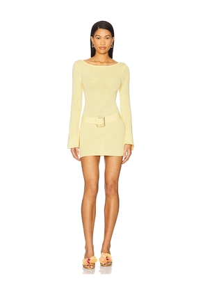 ASTA RESORT x REVOLVE Maya Long Sleeve Belted Dress in Yellow. Size M. Also in L, S, XL.
