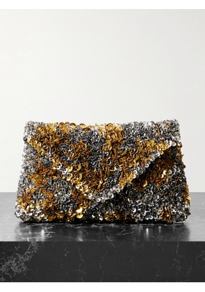 Dries Van Noten - Embellished Satin Clutch - Silver - One size