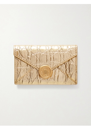 Dries Van Noten - Textured Metallic Croc-effect Leather Wallet - Gold - One size
