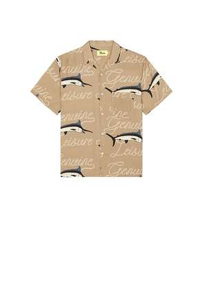 Duvin Design Dolphin Leisure Button Up Shirt in Brown. Size M. Also in S, L.