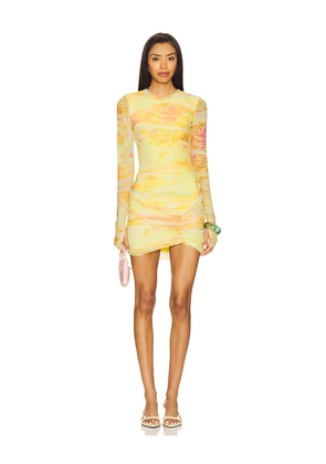 AFRM Mirza Mini Dress in Yellow. Size 2X. Also in 3X, XXL.