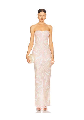 Bronx and Banco Dahlia Strapless Maxi Dress in Blush Multi. Size L. Also in XS.