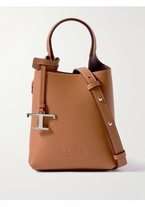 Tod's - Micro Textured-leather Shoulder Bag - Brown - One size
