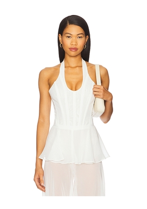 Bardot Trey Halter Neck Bodysuit in White. Size S. Also in M, XL.