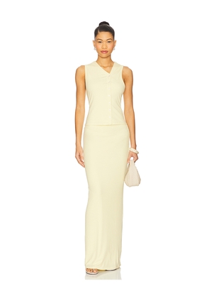 ALL THE WAYS Iris Maxi Skirt Set in Lemon. Size M. Also in L, S, XS, XXS.