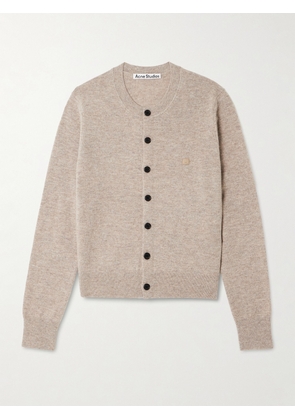 Acne Studios - Appliquéd Wool And Yak Hair-blend Cardigan - Neutrals - xx small,x small,small,medium,large,x large