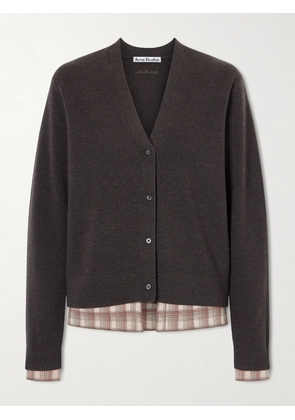 Acne Studios - Layered Embroidered Wool Cardigan - Brown - xx small,x small,small,medium,large