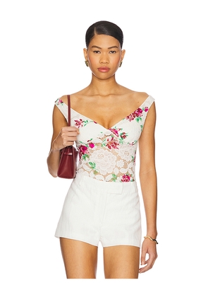 AFRM Alexis Chrochet Lace Bodysuit in White. Size XL. Also in L, XXL.