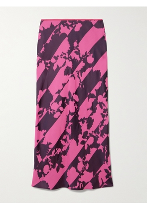Dries Van Noten - Paneled Floral-print Satin Midi Skirt - Pink - FR 34,FR 36,FR 38,FR 40