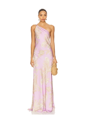 HEMANT AND NANDITA One Shoulder Long Dress in Lavender. Size M. Also in L, XS, XXS.